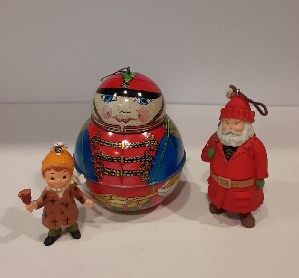 Vintage 3pc Ornament Collection Christmas Retro